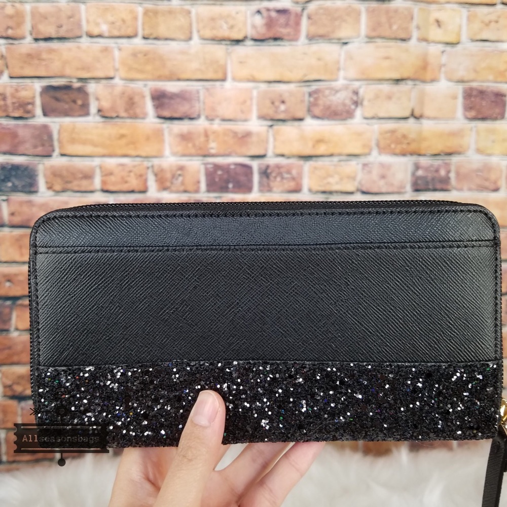 Kate spade Neda Greta Court Black Glitter Wallet - Picture 2 of 3